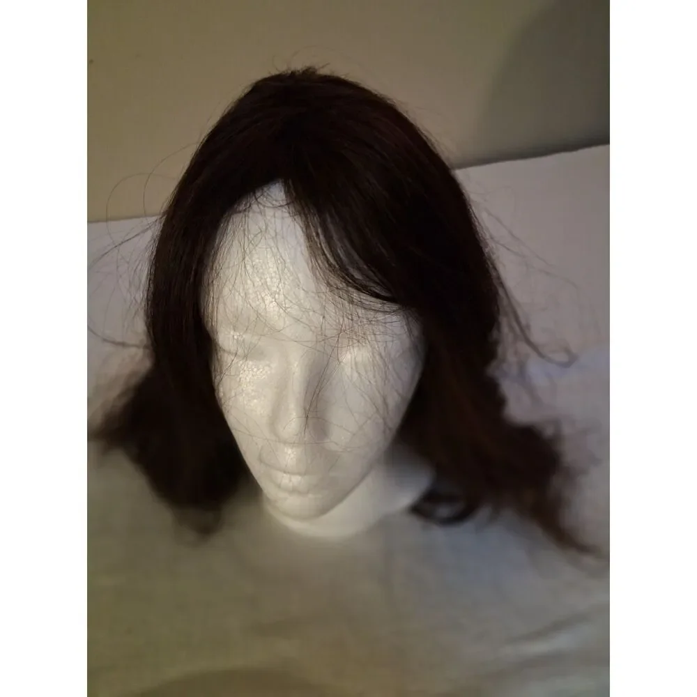 Unbranded Medium Dark Brown Wig Soft Natural Waves Layered Mid Length